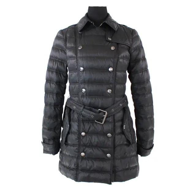 Burberry Brit Goose Down Double Breasted Belted Puffer Coat Small Quilted Jacket