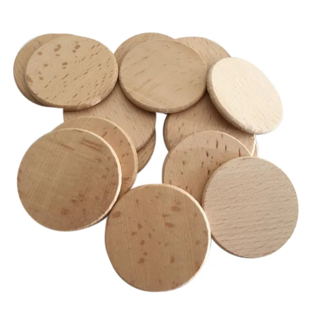 20x Unfinished Wood Slices Round Disc Circle Pieces Chips Wooden Cutouts DIY