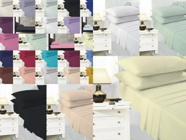 DOUBLE/SMALL DOUBLE Fitted Sheet Soft Polycotton 4FT Bed Mattress Cover 24 color