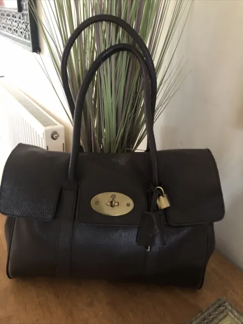 Mulberry Large Bayswater Leather Chocolate Brown Tote Bag