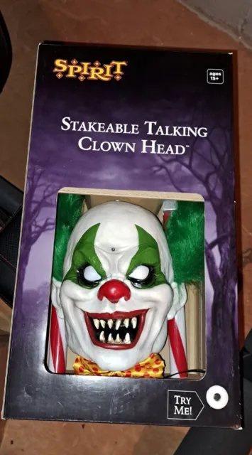 Spirit Halloween Animatronic Clown Head On Stake