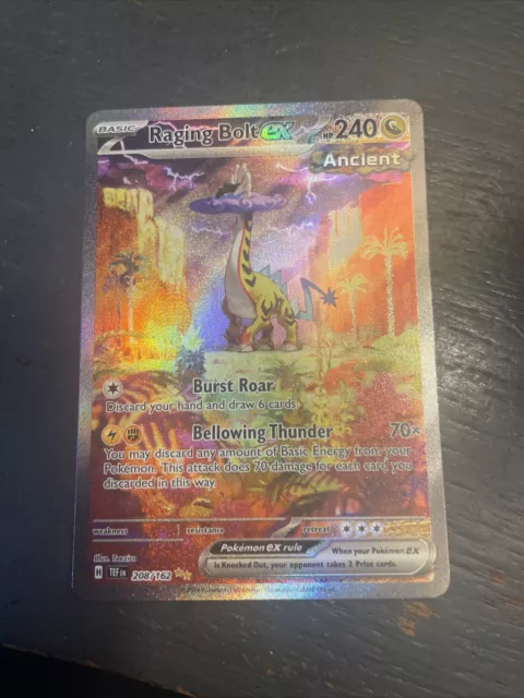 Pokémon Temporal Forces Raging Bolt ex SIR English 208/162 Alt Art