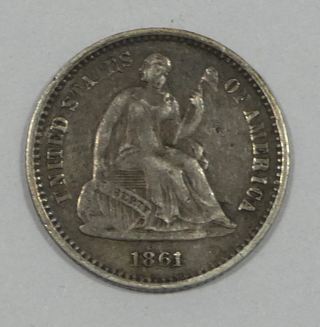 1861 Liberty Seated Half Dime EXTRA FINE Silver 5c