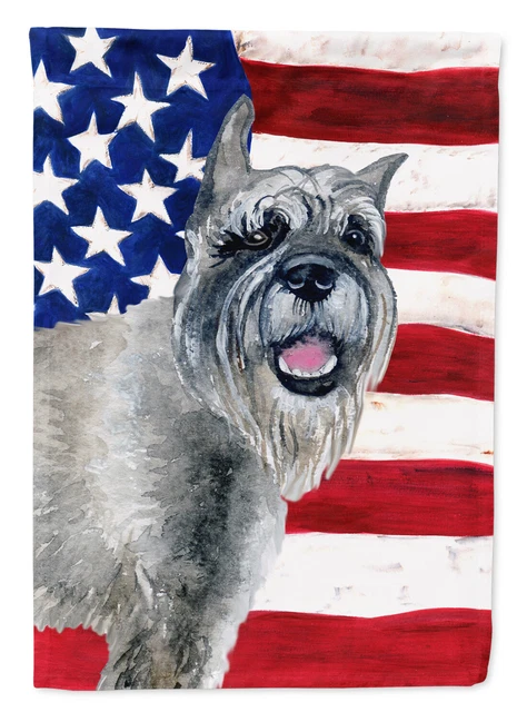 Schnauzer Patriotic Flag Canvas House Size BB9662CHF