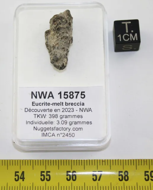 Météorite NWA 15875 - Eucrite-melt breccia (NWA - 3.09 grammes - 005 **)