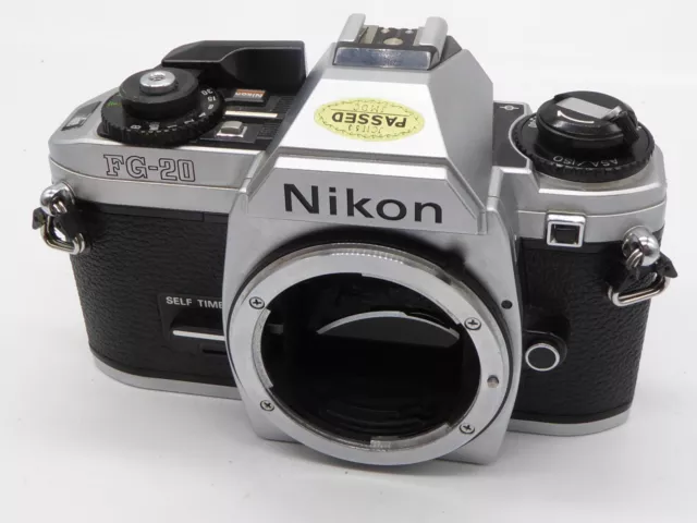 Nikon FG-20 35mm SLR Film Camera Body Only + new Strap + batteries. new seals 2