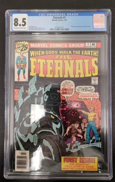Eternals 1 Marvel 1976 CGC 8.5 Origin and 1st Appearance of the Eternals.