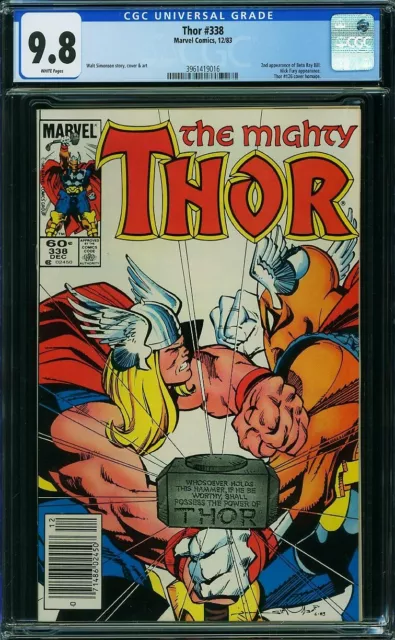 Thor 338 (1983) CGC 9.8, Newsstand, Marvel, 2nd Appearance of Beta Ray Bill