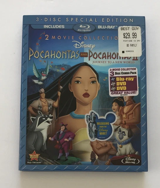 Pocahontas 2-Movie Collection (Blu-ray/DVD, 2012, 2-Disc Set) With Slipcover