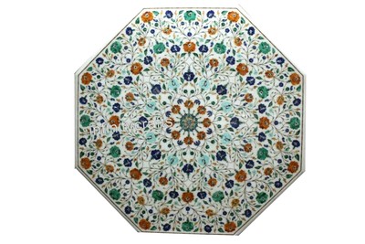 Look Royal Look Marbre Dîner Table Haut Marqueterie Art Couloir 91.4x91.4cm 