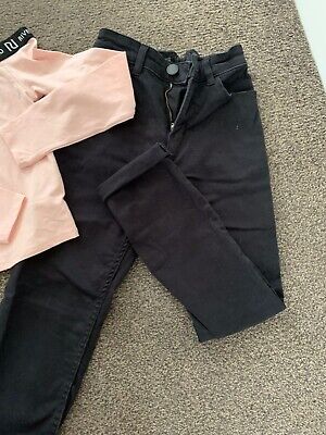 Girls Outfit Crooped River Island Top Next Jeans Outfit Set 11-12 Y New 3
