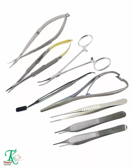 Microchirurgie Instruments Kits Adson Forceps Mathieu Aiguille Set Of 8 Surgery