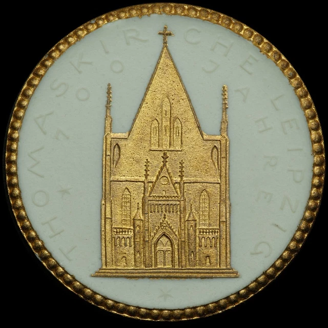 JOHANN SEBASTIAN BACH PorzellanMedaille 1923. THOMASKIRCHE LEIPZIG