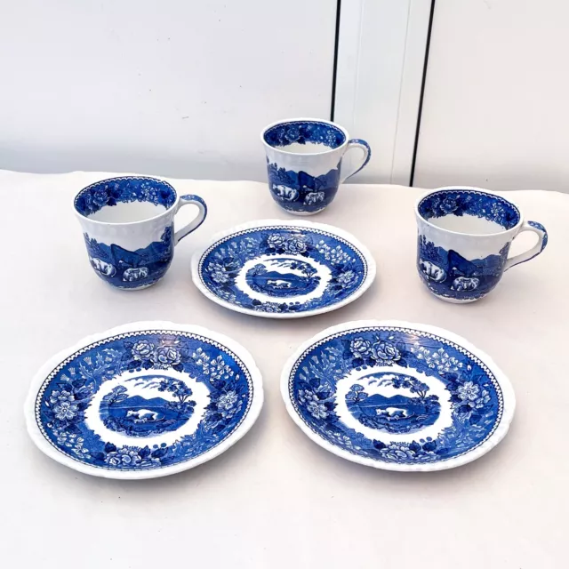 Set Of 3 Adams Ironstone Coffee Cup And Saucer Plates - Wedgwood Group