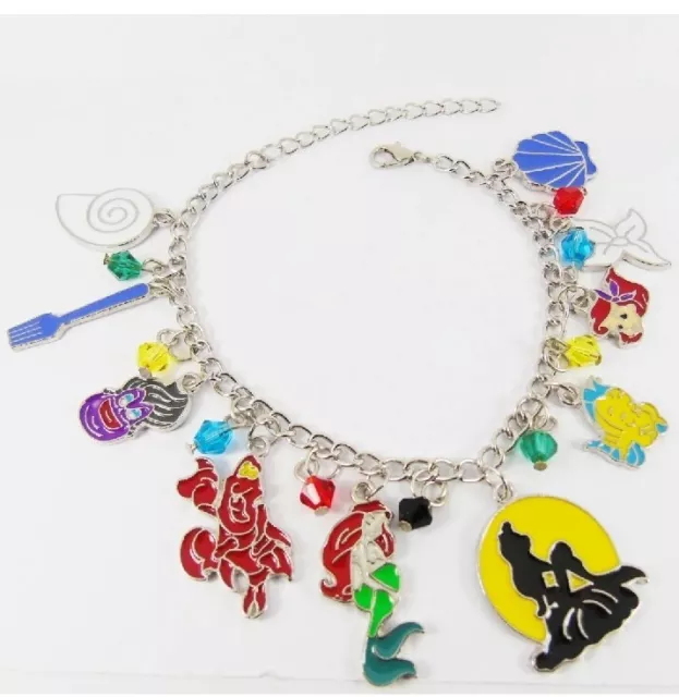THE LITTLE MERMAID THEMED CHARM BRACELET disney princess dinglehopper ursula sea