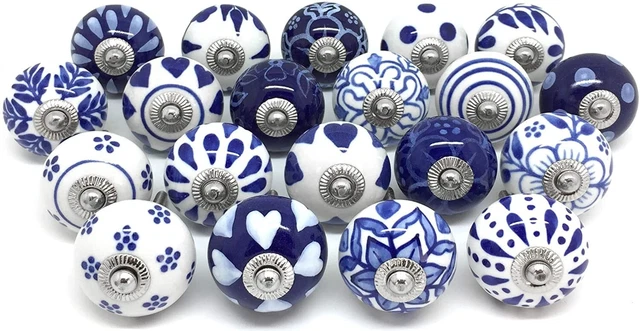 10 Pcs Furniture Handle Vintage Cabinet Knob Ceramic Door Drawer Pull Cupboard