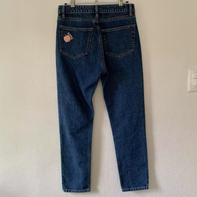 Bec & Bridge Tutti Frutti Jeans w/ Embroidered Peach | Size 8 | EUC