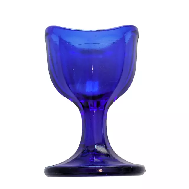 Vintage Cobalt Blue Panel Glass Eye Wash Cup Medical Oddity