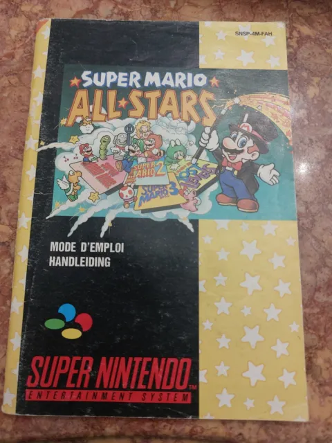 Super Nintendo SNES Notice seule Jeu Vidéo SUPER MARIO ALL STARS FAH PAL FRANCE
