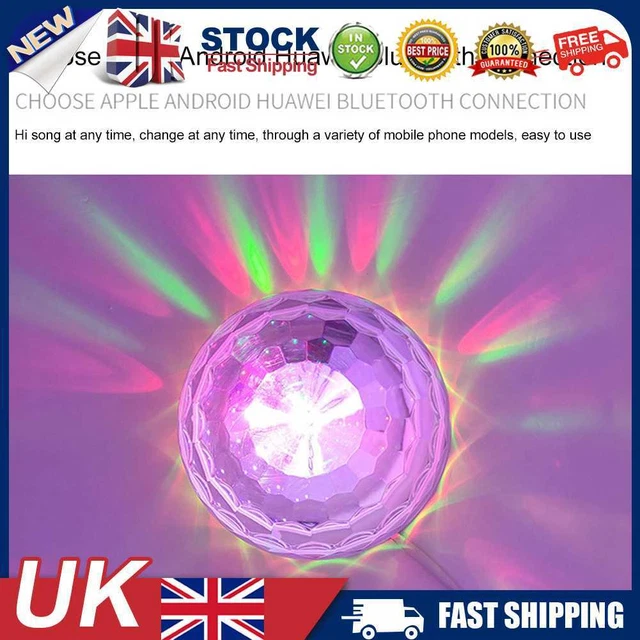 EB# Rotating LED Night Lamp USB Disco Stage Party Ball Colorful Light (Yellow) U