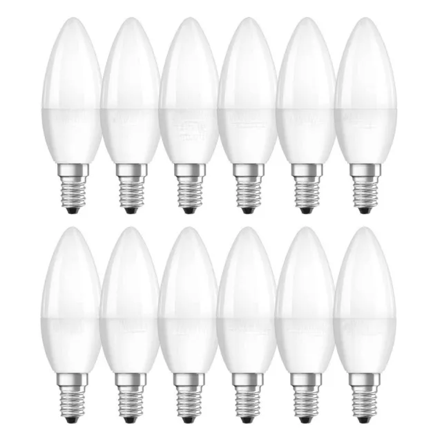 12 x Bellalux LED Leuchtmittel Kerze 3,2W = 25W E14 matt 250lm warmweiß 2700K