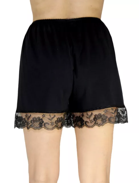 Women Pettipants Cotton Knit Culotte Slip Bloomers Split Skirt 4-inch Inseam 3