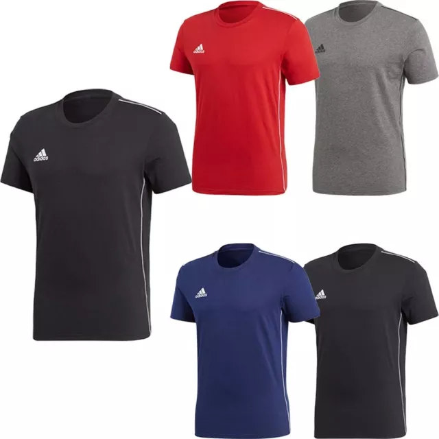 Adidas Boys T Shirt T-Shirt Core18 Kids TShirt Cotton Tee Shirts Crew Tops Grey