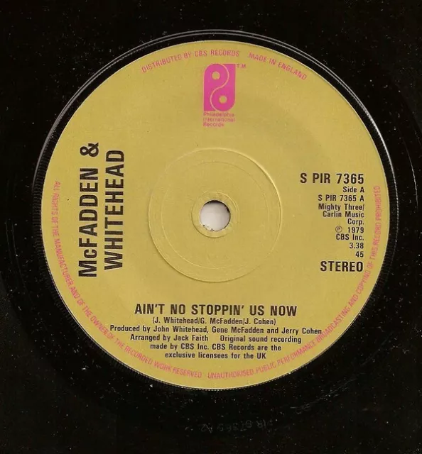 McFadden & Whitehead - Ain't No Stoppin' Us Now (7", Single)