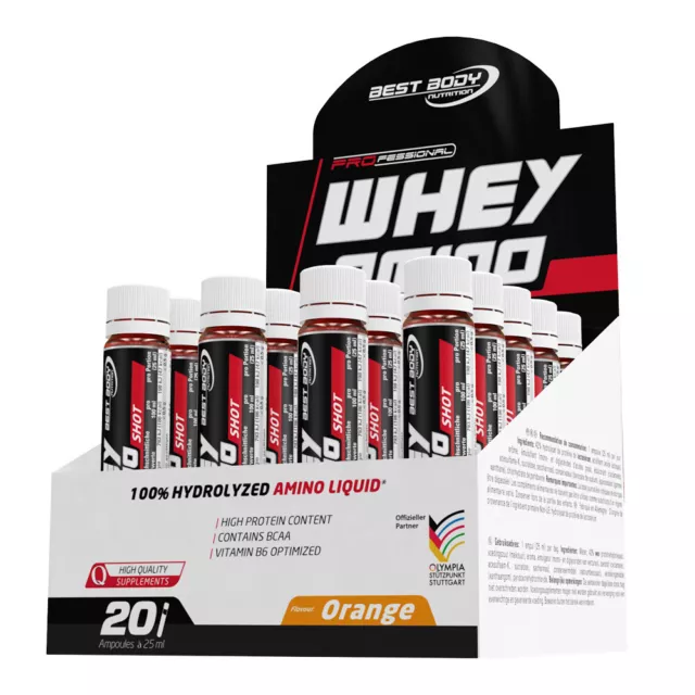 (EUR 60,92 / L) 20 x 25ml Best Body Nutrition Whey Amino Shot - Aminosäuren