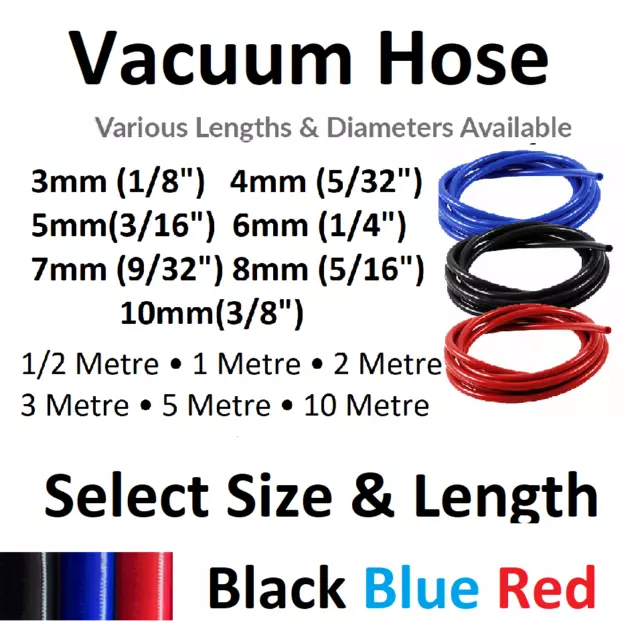 Silicone Vacuum Hoses Rubber Air Vac Pipe Auto Silicon Tubing Windscreen Washer