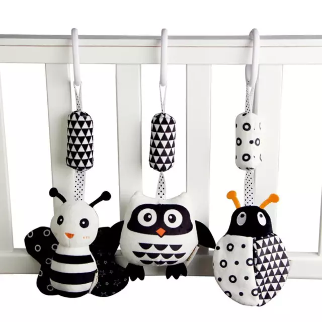 Baby Stroller Toys Newborn Baby Toy Black And White Hanging Rattles Infant C BGS