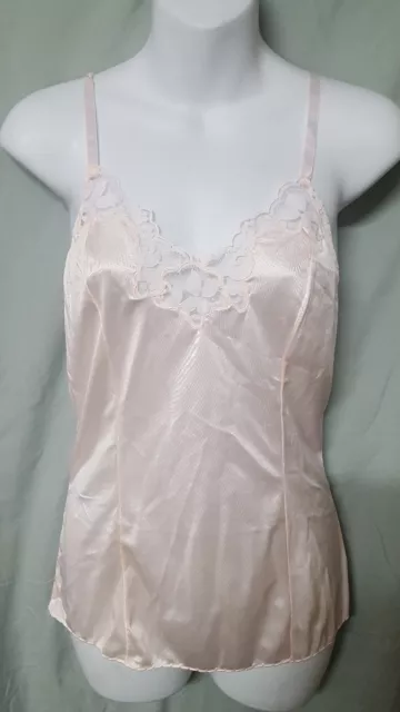 CONTESSA  PINK  CAMISOLE TOP Nylon VINTAGE STYLE  Small 34" BUST