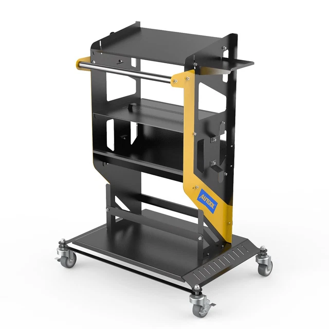 AREBOS | Carrello Da Officina A 7 Scomparti | Con Serratura Centrale | Rivestimento Antiscivolo | Ruote Con Freno Di Stazionamento | Metallo Massiccio | Rosso - Foto 2