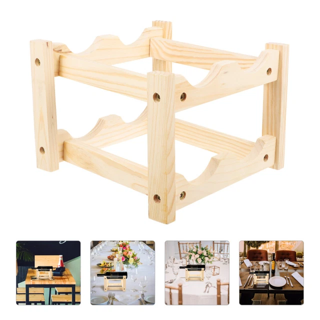 Soporte de almacenamiento de vino de madera para encimera soporte para botella de vino