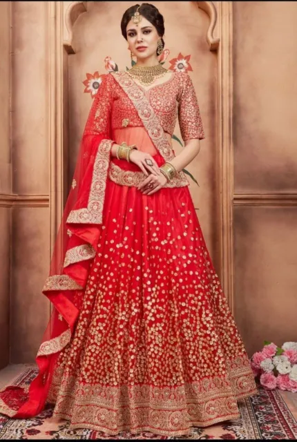 Traditional Indian Lehenga Designer Wedding Choli Party Wear Design For Women