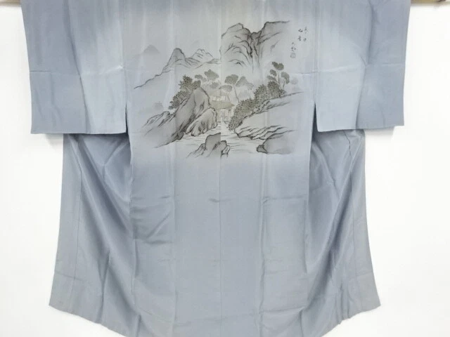 39016# Japanese Kimono / Antique Mens Juban / Scenery O House