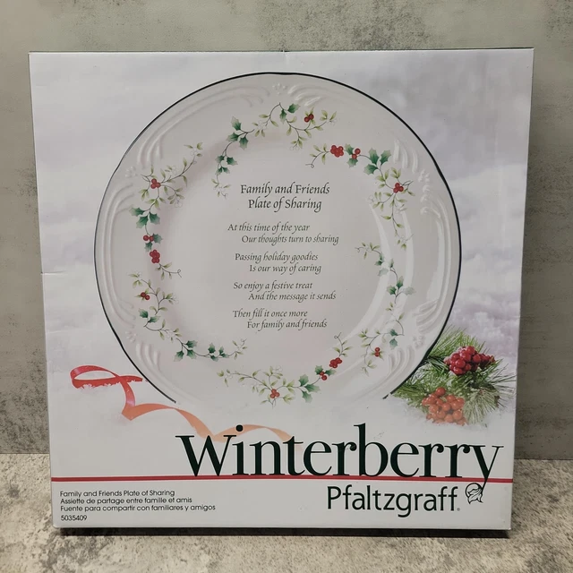 Pfaltzgraff Winterberry 12"  Serving Plate of Sharing Family Friends Christmas 2