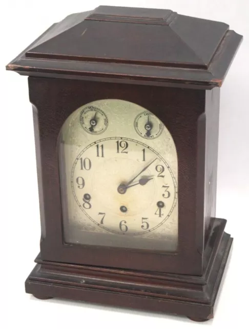 Antique KIENZLE German Wooden Mantel Clock Mechanical Function with Chimes - S87