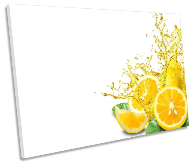 Orange Fruit Slices Kitchen Splash Picture SINGLE CANVAS WALL ART Print White
