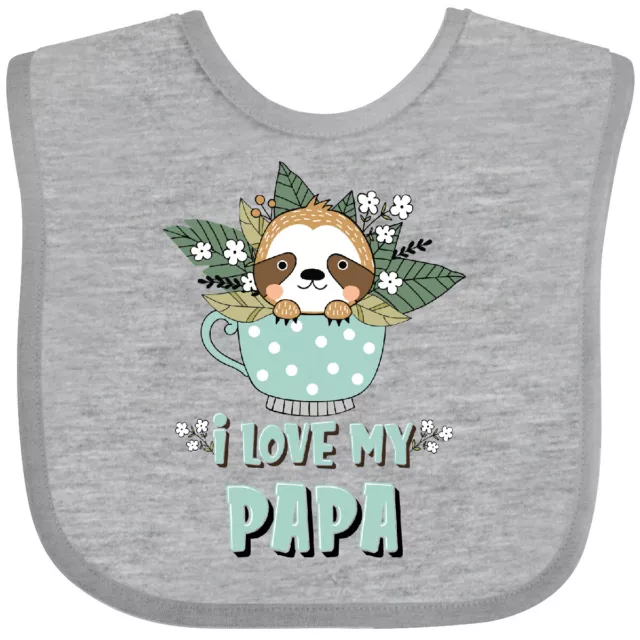 Inktastic Teacup Raccoon I Love My Papa Baby Bib Grandpa Grandchild Grandfather