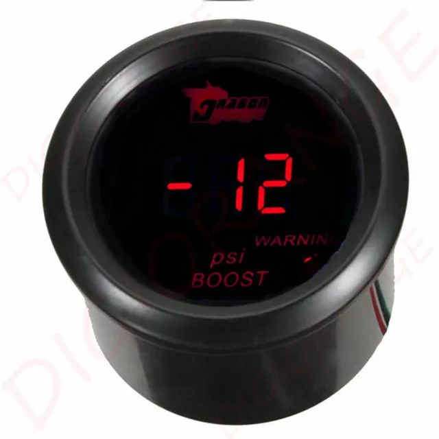 LED 2" 52mm Red Digital Elec 30 PSI Turbo Boost Gauge Boat Car AUTO 0~15V 2