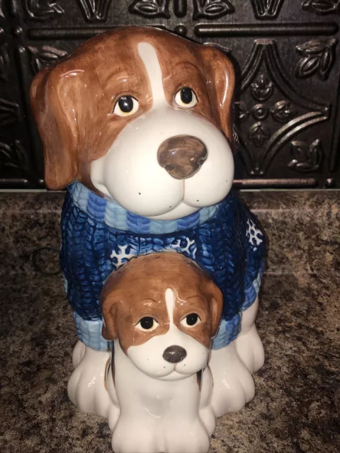 Mercuries Dog Blue Sweater Cookie Jar