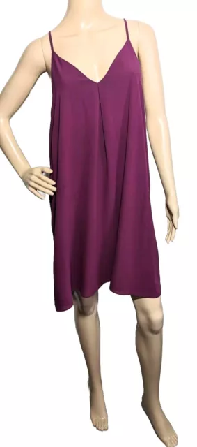 Alice + Olivia Women's Fierra Racerback Purple Silk Mini Dress Size Large