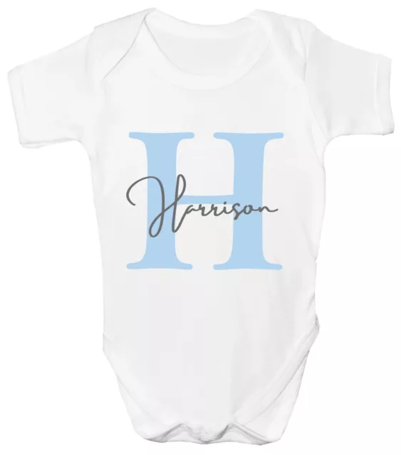 Personalised Baby Grow Vest Shower Gift Boys Girls Any Name Sleepsuit White 2