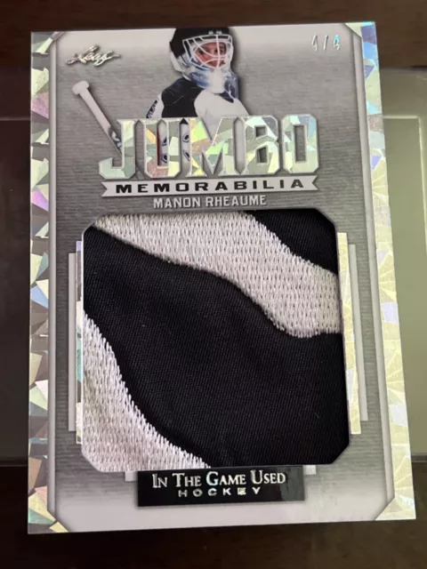 2022/23 Leaf in the Game Used Manon Rheaume Jumbo Patch!! #4/4 Cracked Ice!!!!!!