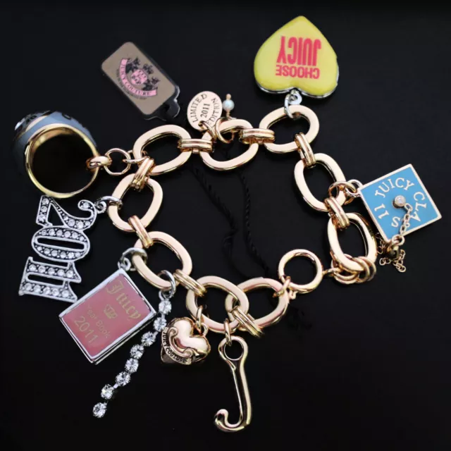 NWT JUICY COUTURE Bracelet LIMITED 2011 Graduation Ring Locket 8  Mix Charms NEW 2