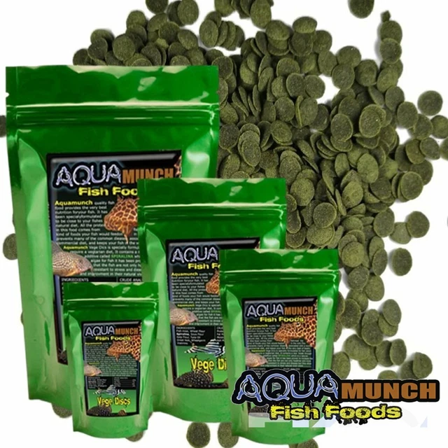 AQUAmunch Vege Disc Algae Wafers Aquarium Tropical Fish Food Spirulina 10mm