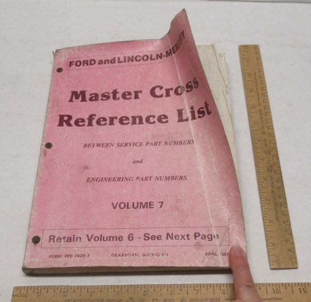 FORD AND LINCOLNMERCURY MASTER CROSS REFERENCE LIST Volume 7 £8.65 PicClick UK