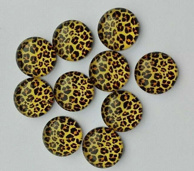 10 X 12Mm Diameter Animal Skin Patterned Cabochons - Arts - Crafts -Jewellery