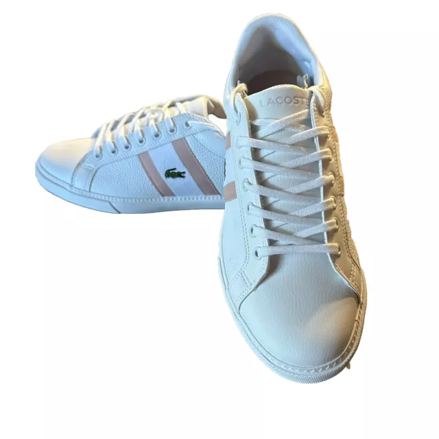 LACOSTE WHITE PINK Color Block Sneaker Womens Active Tennis Shoe Size 9 ...